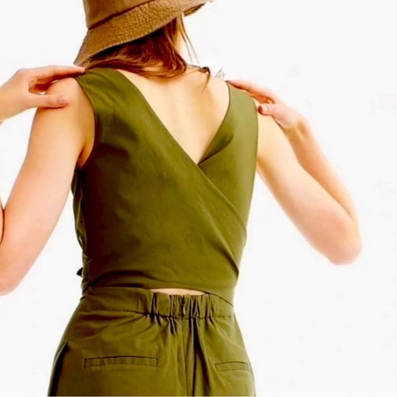 MINT Condition *Rare* J Crew Wrap Jumpsuit, 4, Olive Green - Picture 4 of 11
